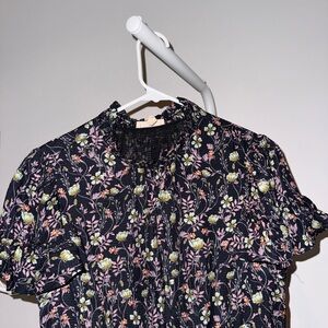 Rebecca Taylor Black Floral Blouse